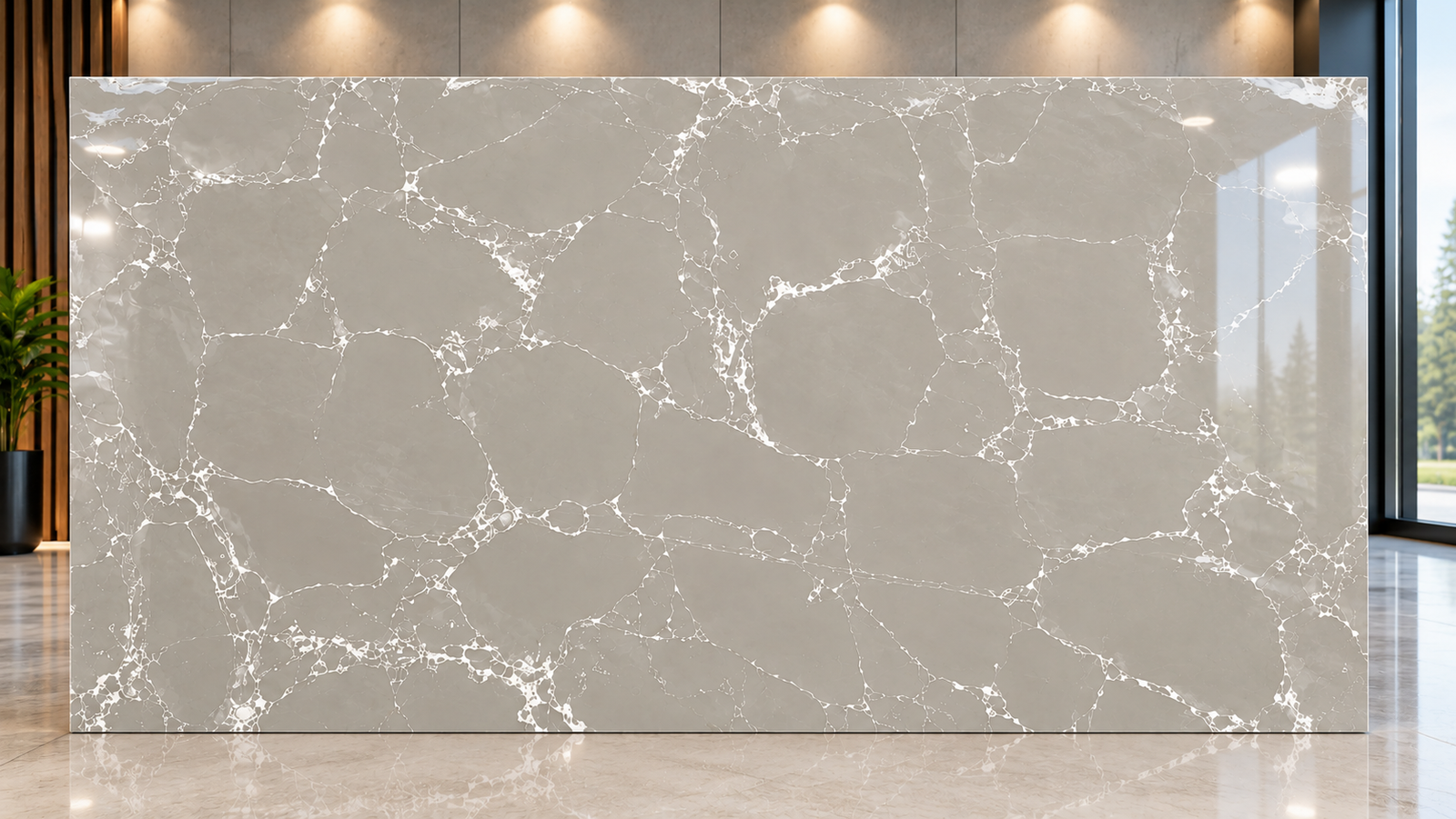 Artificial Vien Quartz Muted Grey